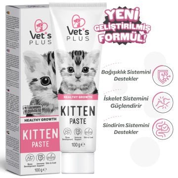Vet's Plus Hamile ve Yavru Kediler için Folik Asitli Malt Kedi Macunu 100 Gr