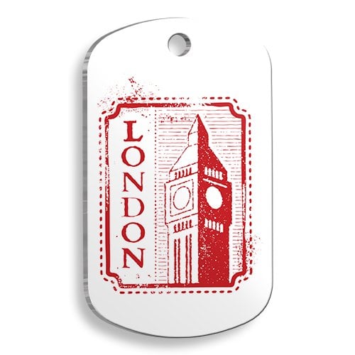 Londra Asker Şekilli Kedi ve Köpek Künyesi Large 2,9 x 5 cm