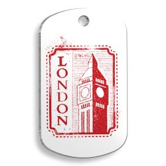 Londra Asker Şekilli Kedi ve Köpek Künyesi Large 2,9 x 5 cm