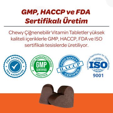 Vet's Plus Multi-Vitamin Kedi ve Köpekler İçin Spirulinalı Vitamin Çiğnenebilir Tablet (60'lı)