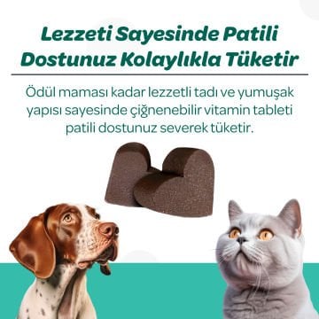 Vet's Plus Dental Kedi ve Köpekler İçin Diş Bakımı Çiğnenebilir Tablet (60'lı)