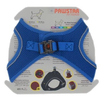 PawStar  Royal Blue Airmesh Köpek Göğüs Tasması