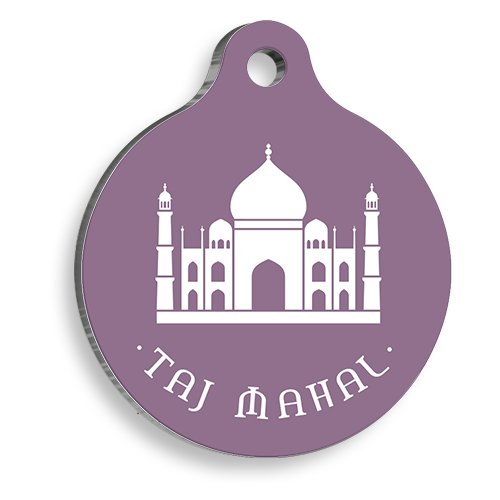 Tac Mahal Figür Yuvarlak Kedi ve Köpek Künyesi Small 2,5 cm