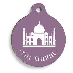 Tac Mahal Figür Yuvarlak Kedi ve Köpek Künyesi Small 2,5 cm