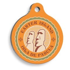 Easter Island Figür Yuvarlak Kedi ve Köpek Künyesi Medium 3 cm