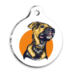 İllüstrasyon Fox Terrier Yuvarlak Köpek Künyesi Large 3,8 cm