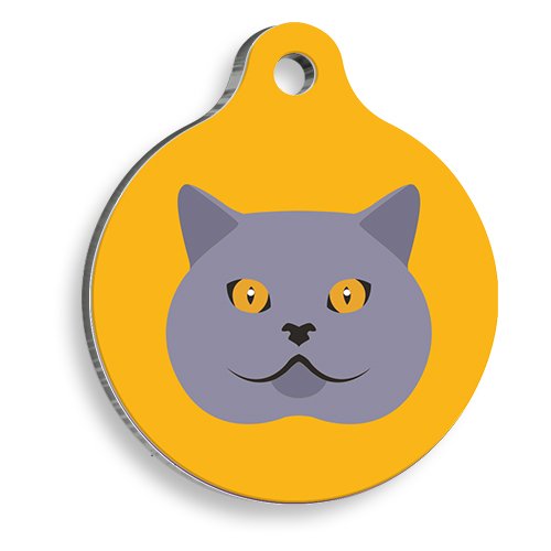 British Shorthair Yuvarlak Kedi Künyesi Medium 3 cm