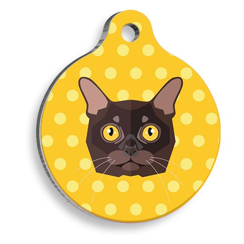Burmese Yuvarlak Kedi Künyesi Small 2,5 cm