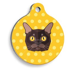 Burmese Yuvarlak Kedi Künyesi Large 3,8 cm