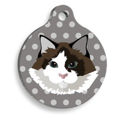 Ragdoll Yuvarlak Kedi Künyesi Small 2,5 cm