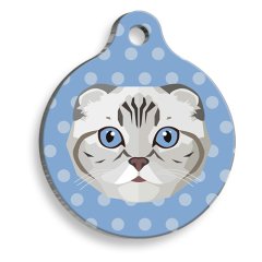 Scottish Fold Yuvarlak Kedi Künyesi Small 2,5 cm