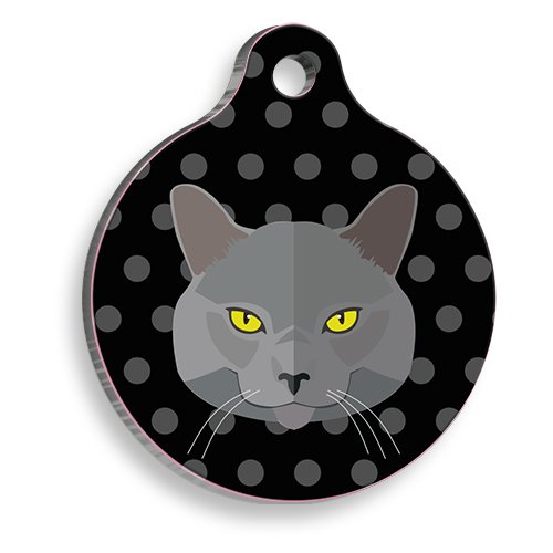 Russian Blue Yuvarlak Kedi Künyesi Medium 3 cm