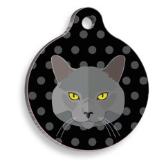 Russian Blue Yuvarlak Kedi Künyesi Medium 3 cm