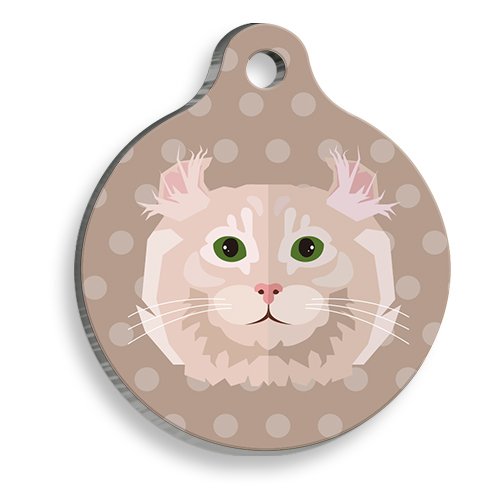 American Curl Yuvarlak Kedi Künyesi Medium 3 cm