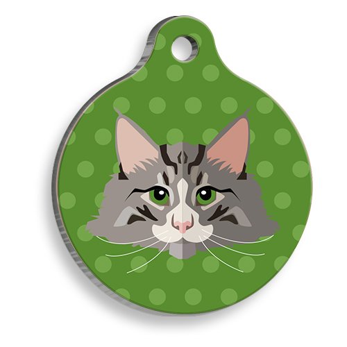 American Curl Yuvarlak Kedi Künyesi Medium 3 cm