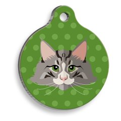 American Curl Yuvarlak Kedi Künyesi Large 3,8 cm