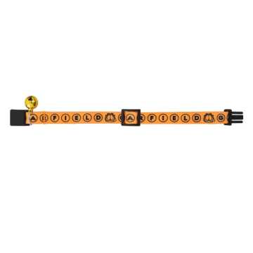 Garfield Turuncu Yuvarlak Font Desenli Güvenlik Kilitli Ayarlanabilir Yumuşak Doku Kedi Boyun Tasması 22-30 cm