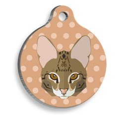 Savannah Kedisi Yuvarlak Kedi Künyesi Large 3,8 cm