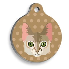 Singapura Kedisi Yuvarlak Kedi Künyesi Medium 3 cm