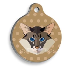 Balinese Kedisi Yuvarlak Kedi Künyesi Large 3,8 cm