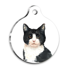 Suluboya Yuvarlak Kedi Künyesi Medium 3 cm