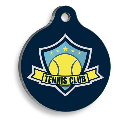 Tenis 2 Yuvarlak Kedi ve Köpek Künyesi Large 3,8 cm