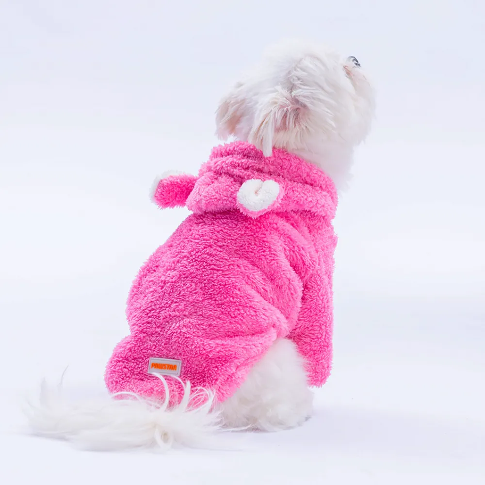 PawStar Pembe Lucca Teddy Hoodie Küçük ve Orta Irk