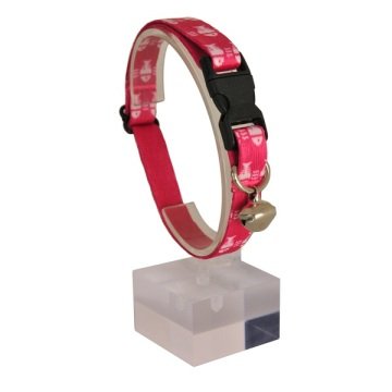 Pembe Renk Balık Desenli Ayarlanabilir Yumuşak Doku Kedi Boyun Tasması 22-30 cm