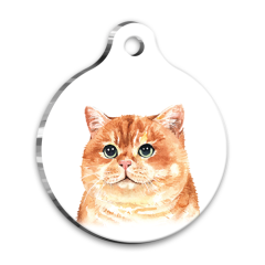 Suluboya 3 Yuvarlak Kedi Künyesi Large 3,8 cm