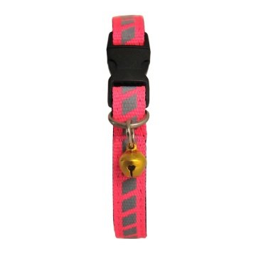Pembe Reflektörlü Neoplan Yumuşak Doku Ayarlanabilir Kedi Boyun Tasması 22-30 cm
