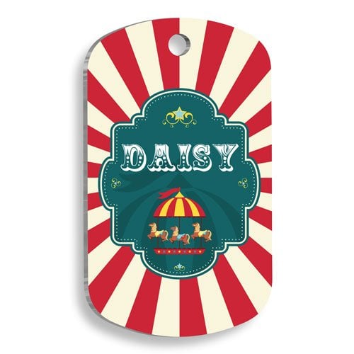 Sirk Desenli Kedi ve Köpek Künyesi Small 2 x 3,5 cm