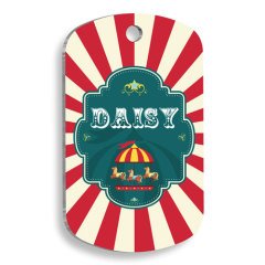 Sirk Desenli Kedi ve Köpek Künyesi Small 2 x 3,5 cm