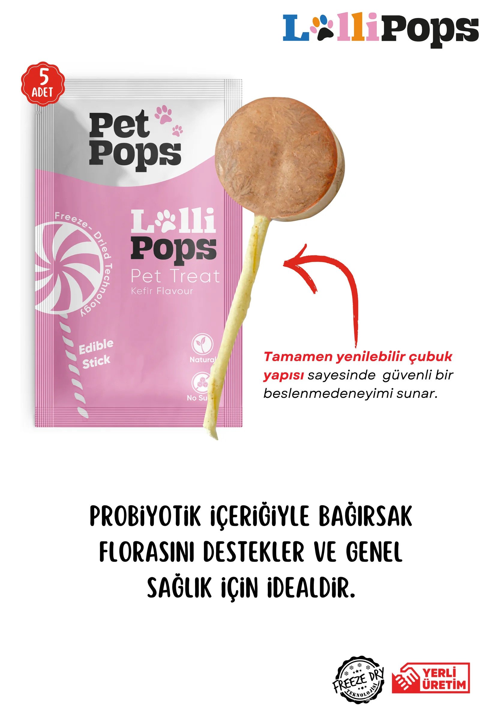 Pet Pops Freeze Dry Lolipop Kefirli Kedi Ödülü