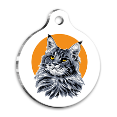 Tasarım 3 Yuvarlak Kedi Künyesi Small 2,5 cm