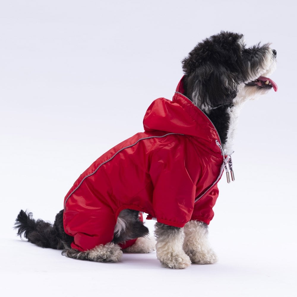 PawStar  Kırmızı Muson Tulum Yağmurluk Küçük ve Orta Irk