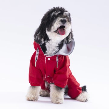 PawStar  Kırmızı Muson Tulum Yağmurluk Küçük ve Orta Irk