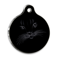 Tasarım 4 Yuvarlak Kedi Künyesi Large 3,8 cm