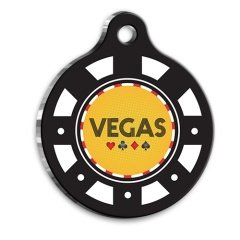 Poker Chip Yuvarlak Kedi ve Köpek Künyesi Large 3,8 cm
