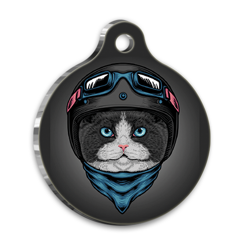 Tasarım 6 Yuvarlak Kedi Künyesi Small 2,5 cm
