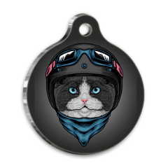 Tasarım 6 Yuvarlak Kedi Künyesi Medium 3 cm