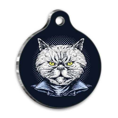 Tasarım 7 Yuvarlak Kedi Künyesi Medium 3 cm