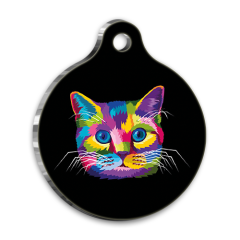 İllüstrasyon Tasarım 3 Yuvarlak Kedi Künyesi Medium 3 cm