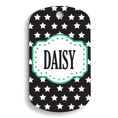 Siyah Beyaz Puantiyeli Kedi ve Köpek Künyesi Small 2 x 3,5 cm