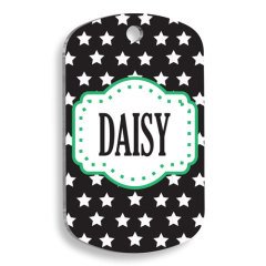 Siyah Beyaz Puantiyeli Kedi ve Köpek Künyesi Small 2 x 3,5 cm