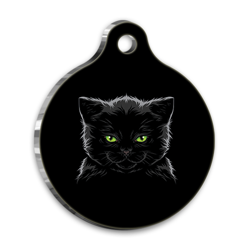 İllüstrasyon Tasarım 4 Yuvarlak Kedi Künyesi Small 2,5 cm