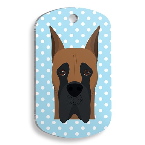 Mavi Puantiyeli Danua Asker Kedi ve Köpek Künyesi Small 2 x 3,5 cm