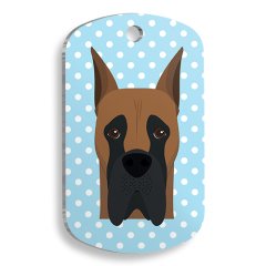 Mavi Puantiyeli Danua Asker Kedi ve Köpek Künyesi Large 2,9 x 5 cm