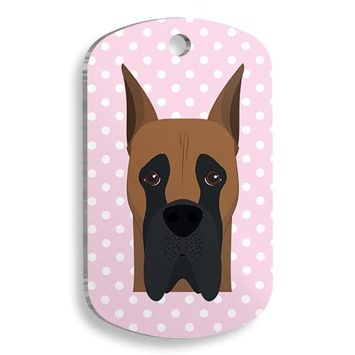 Pembe Puantiyeli Danua Asker Kedi ve Köpek Künyesi Large 2,9 x 5 cm