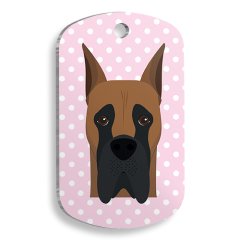 Pembe Puantiyeli Danua Asker Kedi ve Köpek Künyesi Large 2,9 x 5 cm