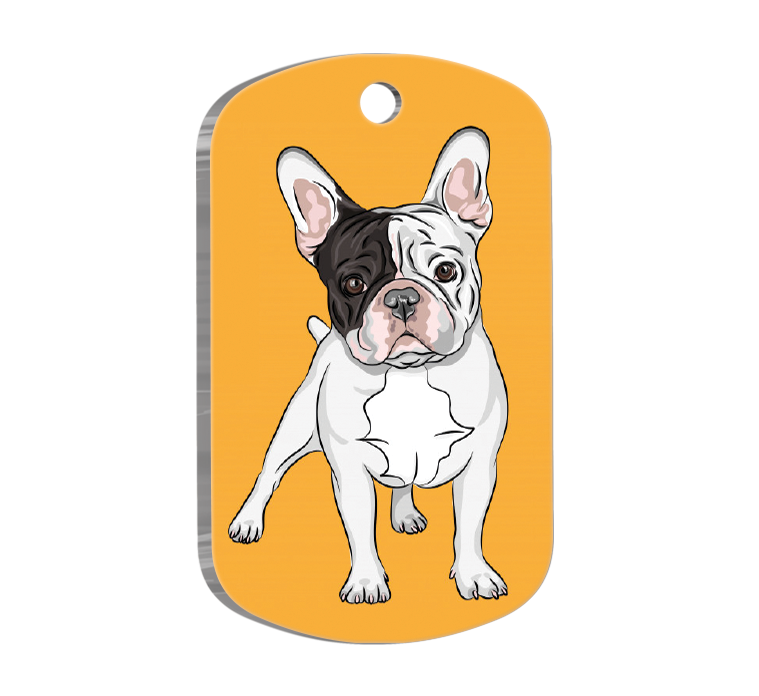 French Bulldog Resimli Köpek Künyesi Small 2 x 3,5 cm